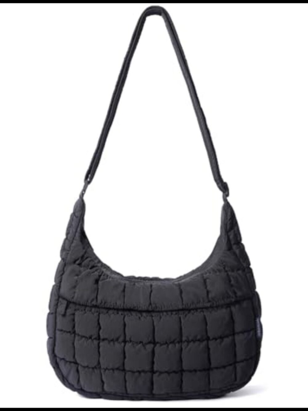 Nylon Quilted Puffer Crossbody Hobo Bag Lightweight Adjustable Strap